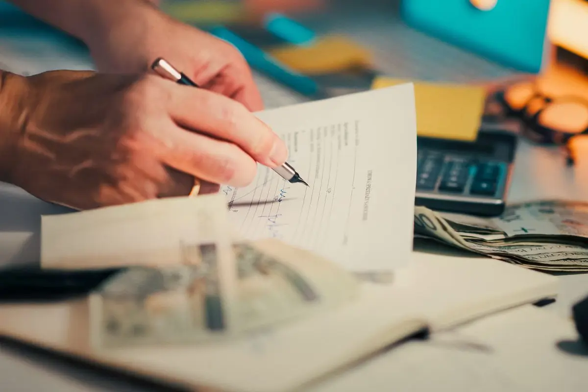Financial paperwork on a business desk